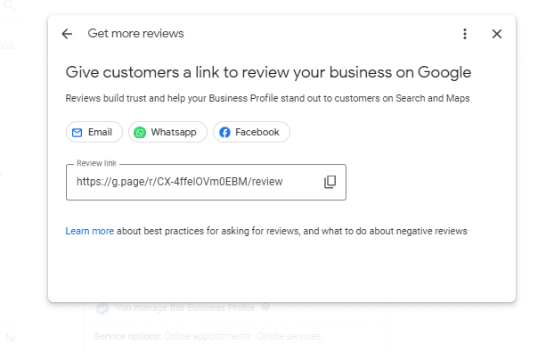 link to google review
